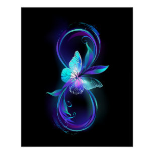 Póster Infinidade brilhante com borboleta mágica