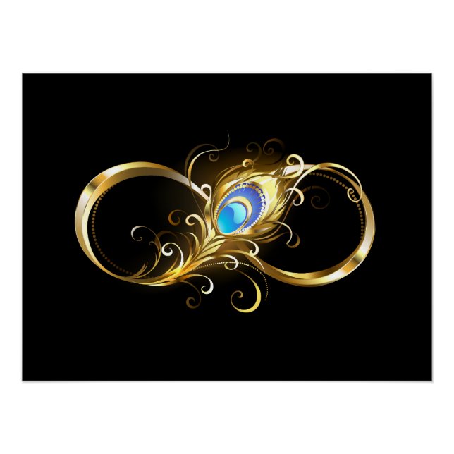 Póster Infinidade com a pena Pavão de Ouro (Frente)