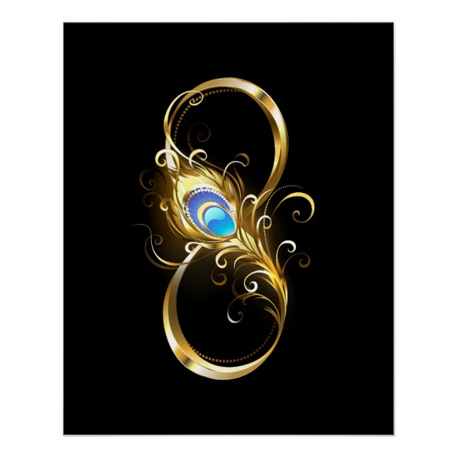 Póster Infinidade com a pena Pavão de Ouro (Frente)