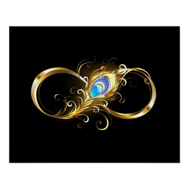 Póster Infinidade com a pena Pavão de Ouro (Frente)