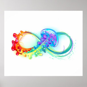 Poster Infinidade com água-vivas do Arco-Íris