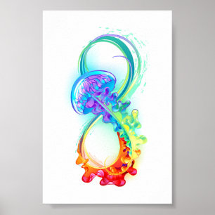 Poster Infinidade com água-vivas do Arco-Íris
