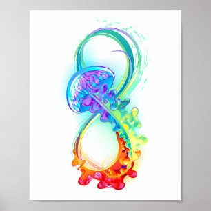 Poster Infinidade com água-vivas do Arco-Íris