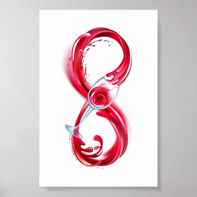 Poster Infinidade com vinho tinto (Frente)