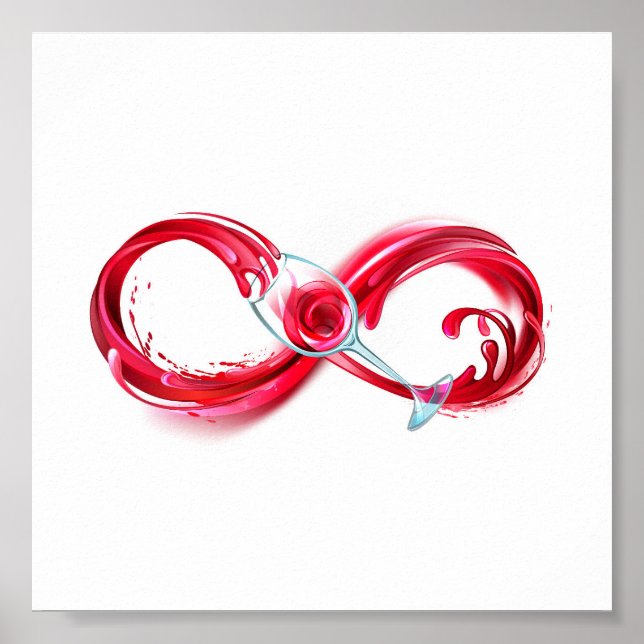 Poster Infinidade com vinho tinto (Frente)