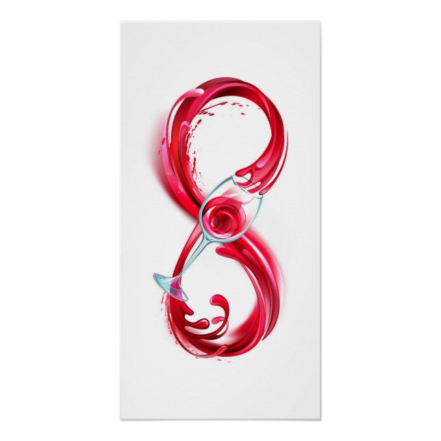 Póster Infinidade com vinho tinto (Frente)