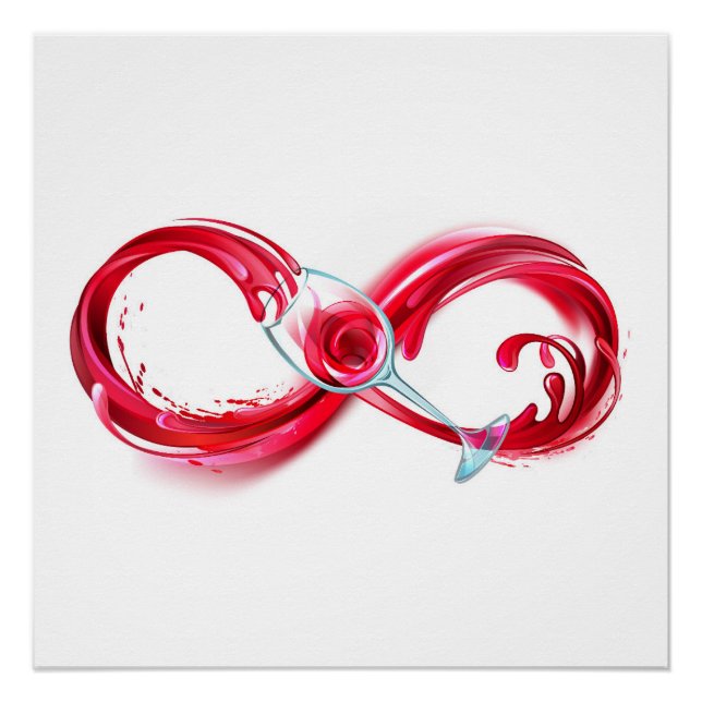 Póster Infinidade com vinho tinto (Frente)