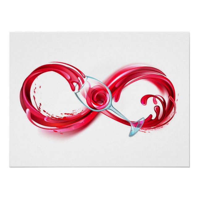 Póster Infinidade com vinho tinto (Frente)