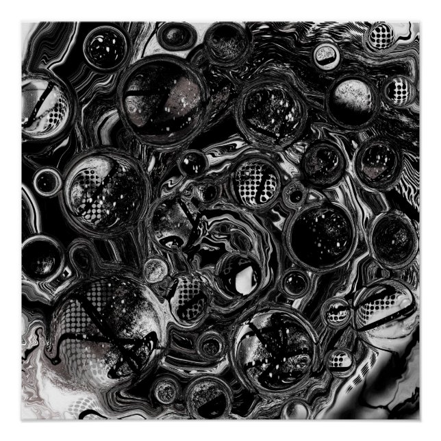 Póster Infinidade Preta e Branca (Frente)