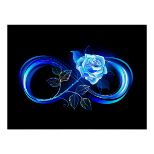 Póster Infinito brilhante com rosa azul