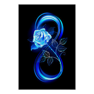 Póster Infinito brilhante com rosa azul