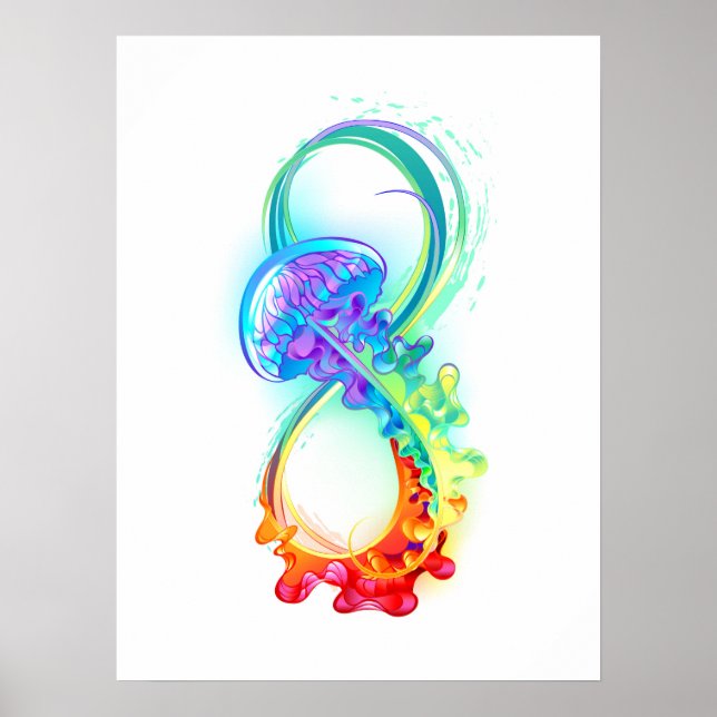 Poster Infinito com Água-Viva Arco-Íris (Frente)