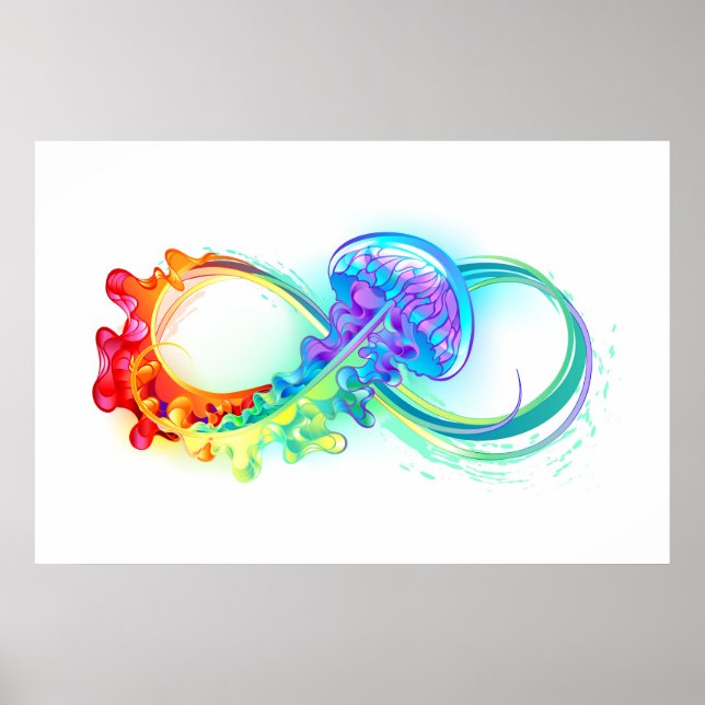 Poster Infinito com Água-viva Arco-íris (Frente)