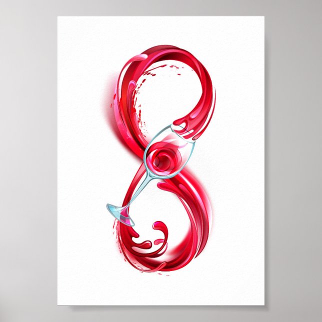 Poster Infinito com Vinho Tinto (Frente)
