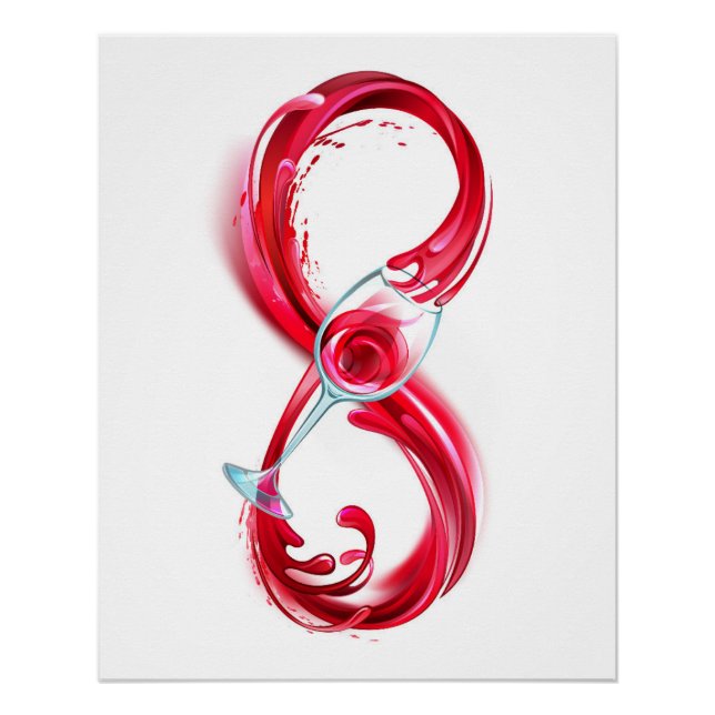 Póster Infinito com Vinho Tinto (Frente)