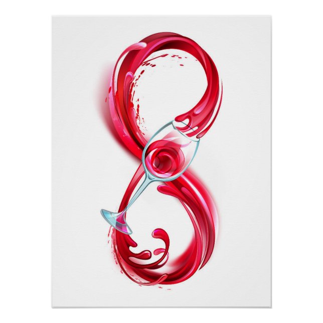 Póster Infinito com Vinho Tinto (Frente)