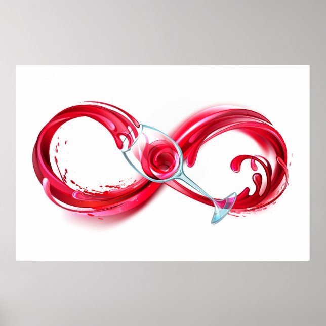 Poster Infinito com Vinho Tinto (Frente)