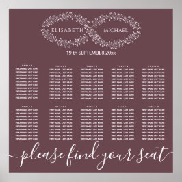 Poster Infinity burgundy botânica romântica elegante