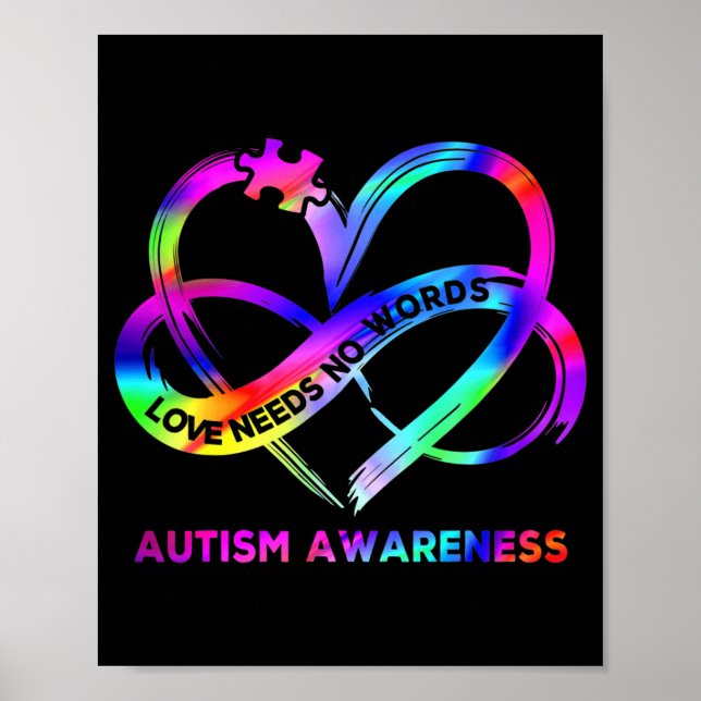 Poster Infinity Heart Love Autismo Sensibilização Não Pre (Frente)