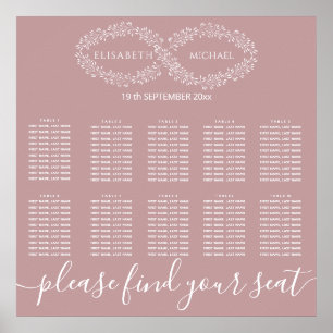 Poster Infinity posty rosa botânico romântico elegante