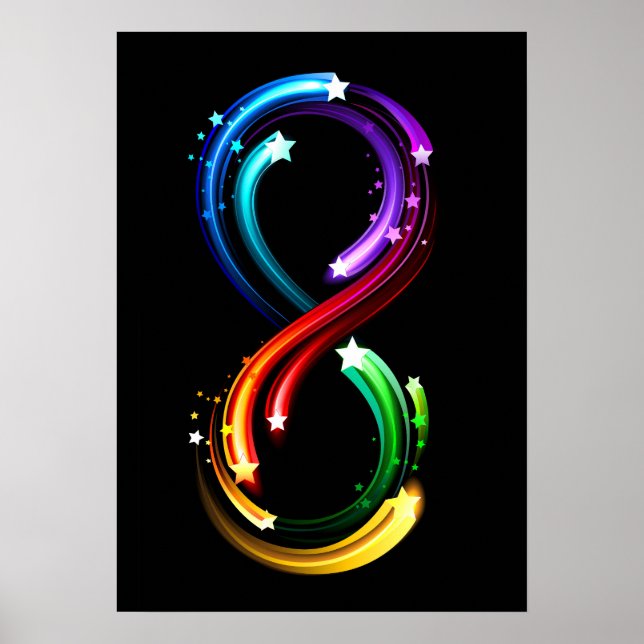 Poster Infinity symbol of rainbow comets (Frente)