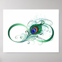 Infinity Symbol with Peacock Feather
