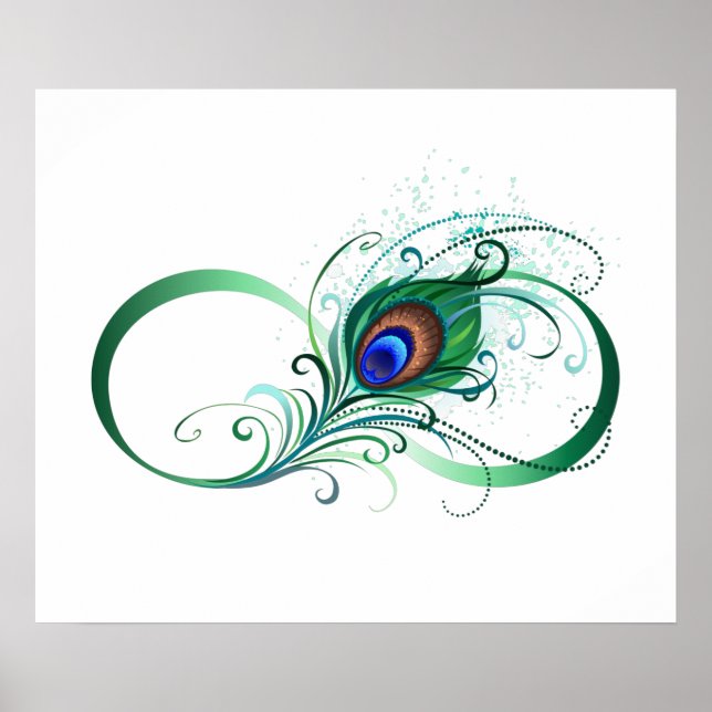 Poster Infinity Symbol with Peacock Feather (Frente)