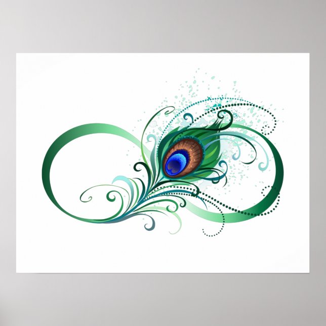 Poster Infinity Symbol with Peacock Feather (Frente)