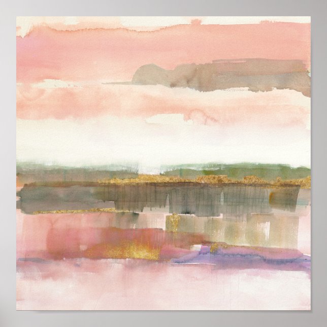 Póster Influência da Corda Dourada de Linha e Cor (Frente)