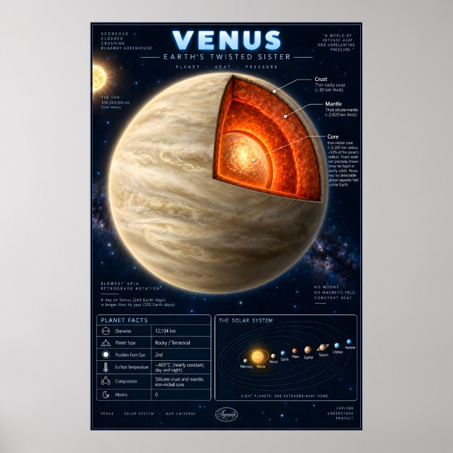 Poster Infográfico Científico de Corte Transversal de Vên (Frente)