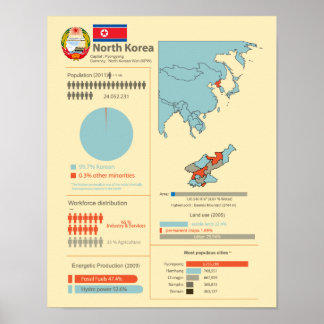 Poster Infográfico da Coreia do Norte