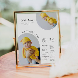 Poster Infográfico de marco do primeiro aniversario HARLO