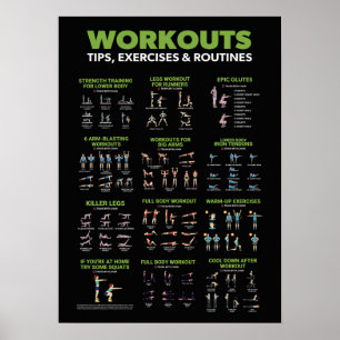Poster Infográfico de Saúde e Malhações - Dieta e Exe