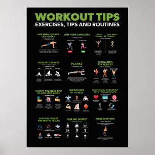 Poster Infográfico de Saúde e Malhações - Dieta e Exe