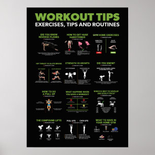 Poster Infográfico de Saúde e Malhações - Dieta e Exe
