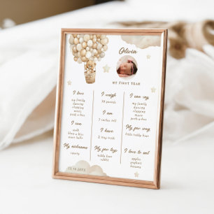 Poster Infográfico do Primeiro Aniversário do Ursinho