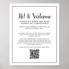 Poster Informações de convidado de código QR sem contato 