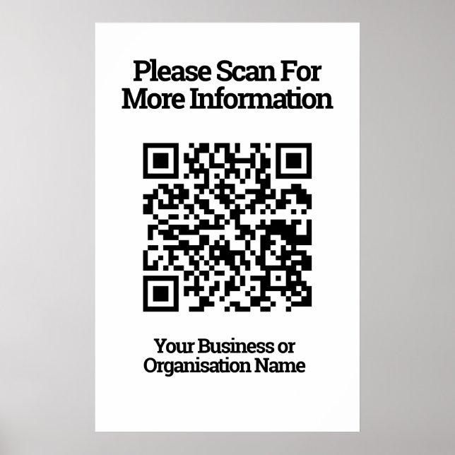 Poster Informações de design de código QR (Frente)