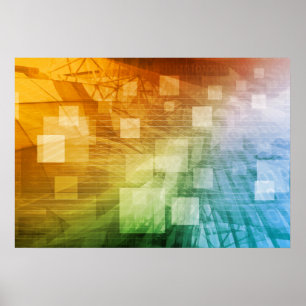 Póster Informática como uma arte abstrata do fundo