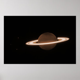 Poster Infravermelho Saturno JWST