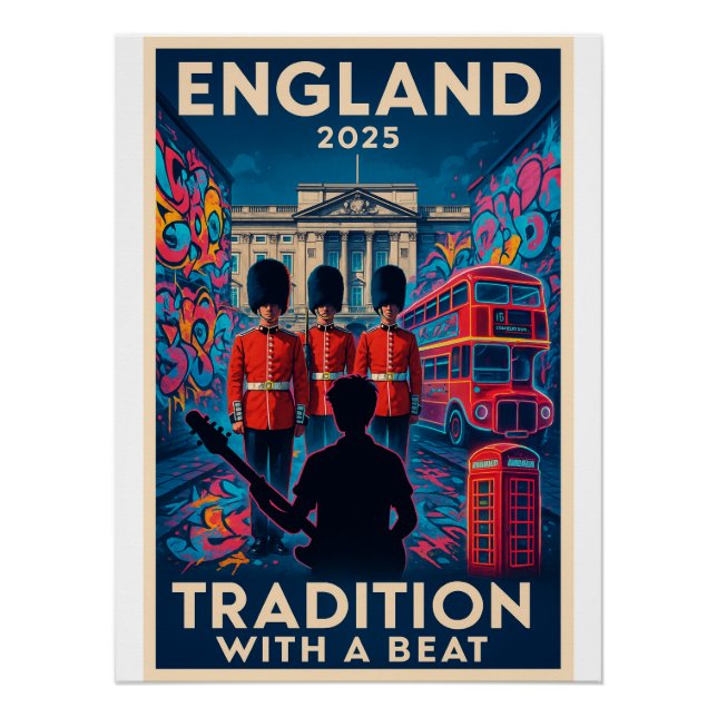 Póster Inglaterra 2025 - Tradição com batida (Frente)