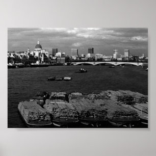 Poster Inglaterra antiga Londres rio Tâmisa horizonte cid