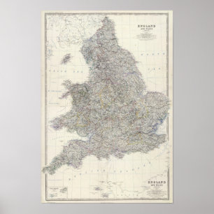 Póster Inglaterra composta, Wales