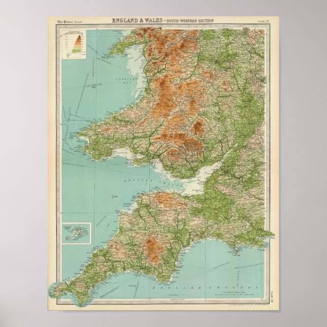 Póster Inglaterra e País de Gales, seção sudoeste da Scil (Frente)