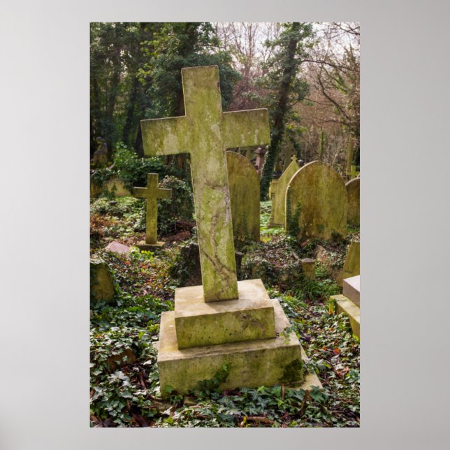 Póster Inglaterra, Londres, Cemitério Highgate, túmulo (Frente)