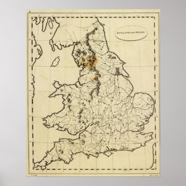 Póster Inglaterra, País de Gales (Frente)