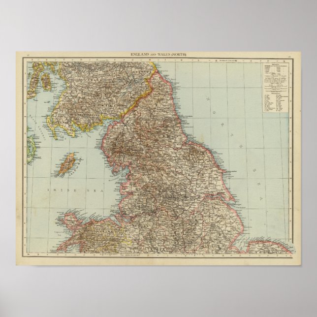 Póster Inglaterra, País de Gales (Frente)
