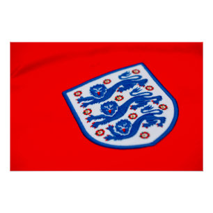 Póster Inglaterra Três Leões Crachá