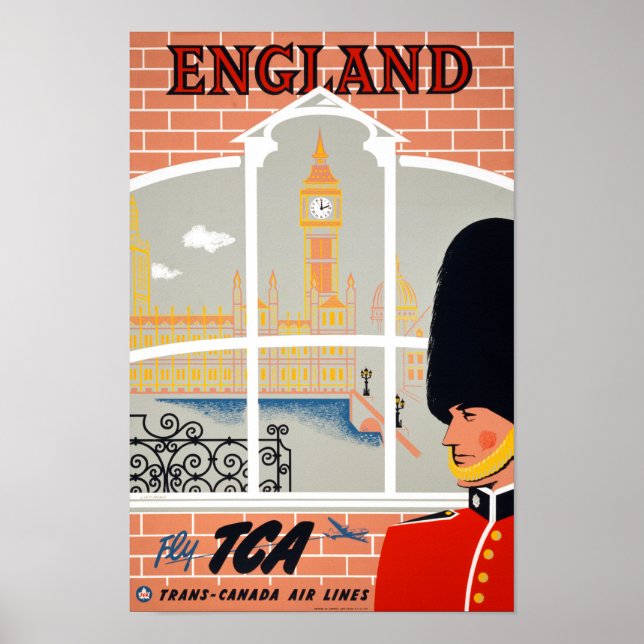 Poster Inglaterra Viagens vintage Restaurado (Frente)