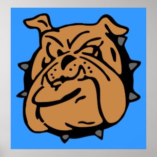 Póster Inglês Bulldog Cartoon